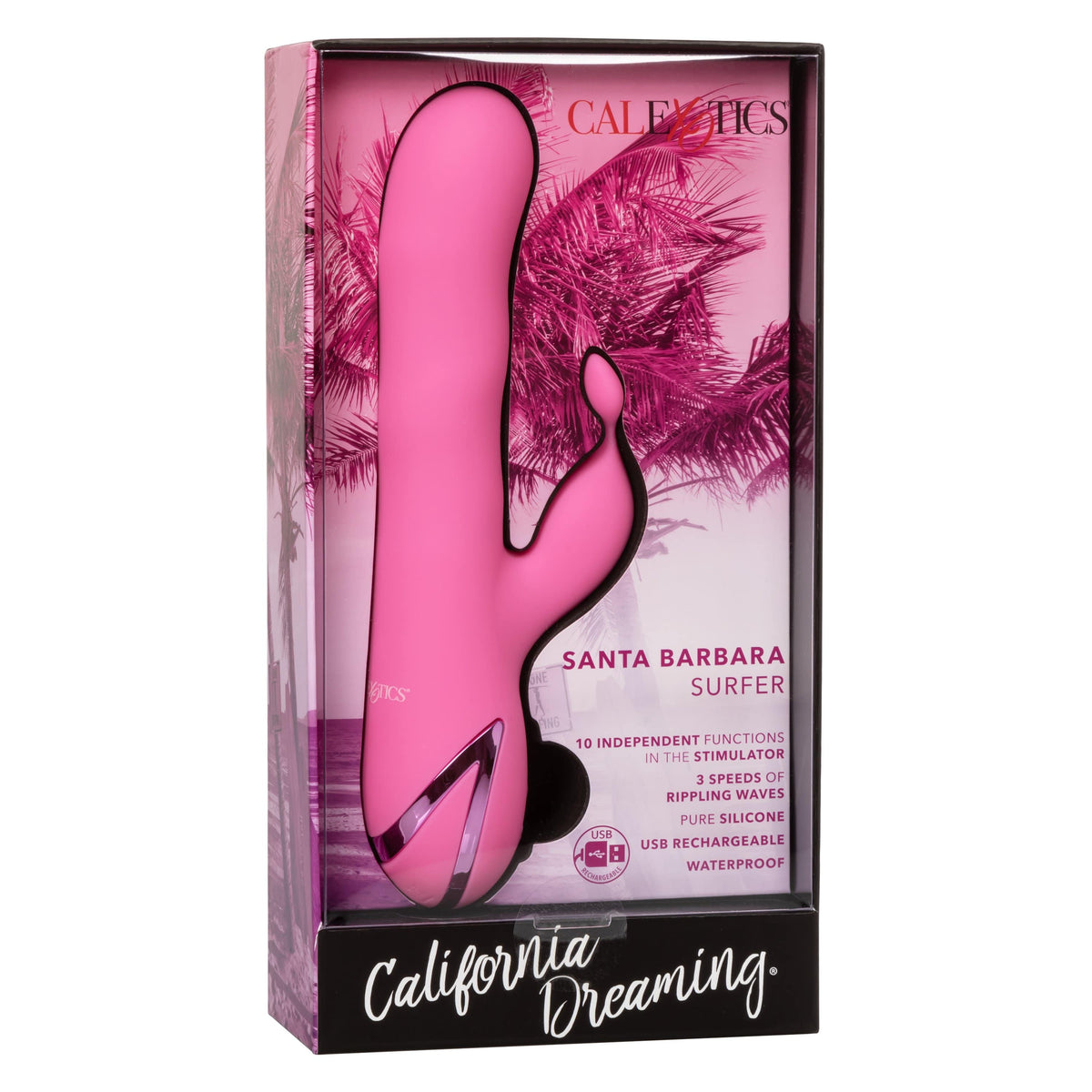 California Exotics - California Dreaming Santa Barbara Surfer Rabbit Vibrator (Pink) Rabbit Dildo (Vibration) Rechargeable 716770097903 CherryAffairs