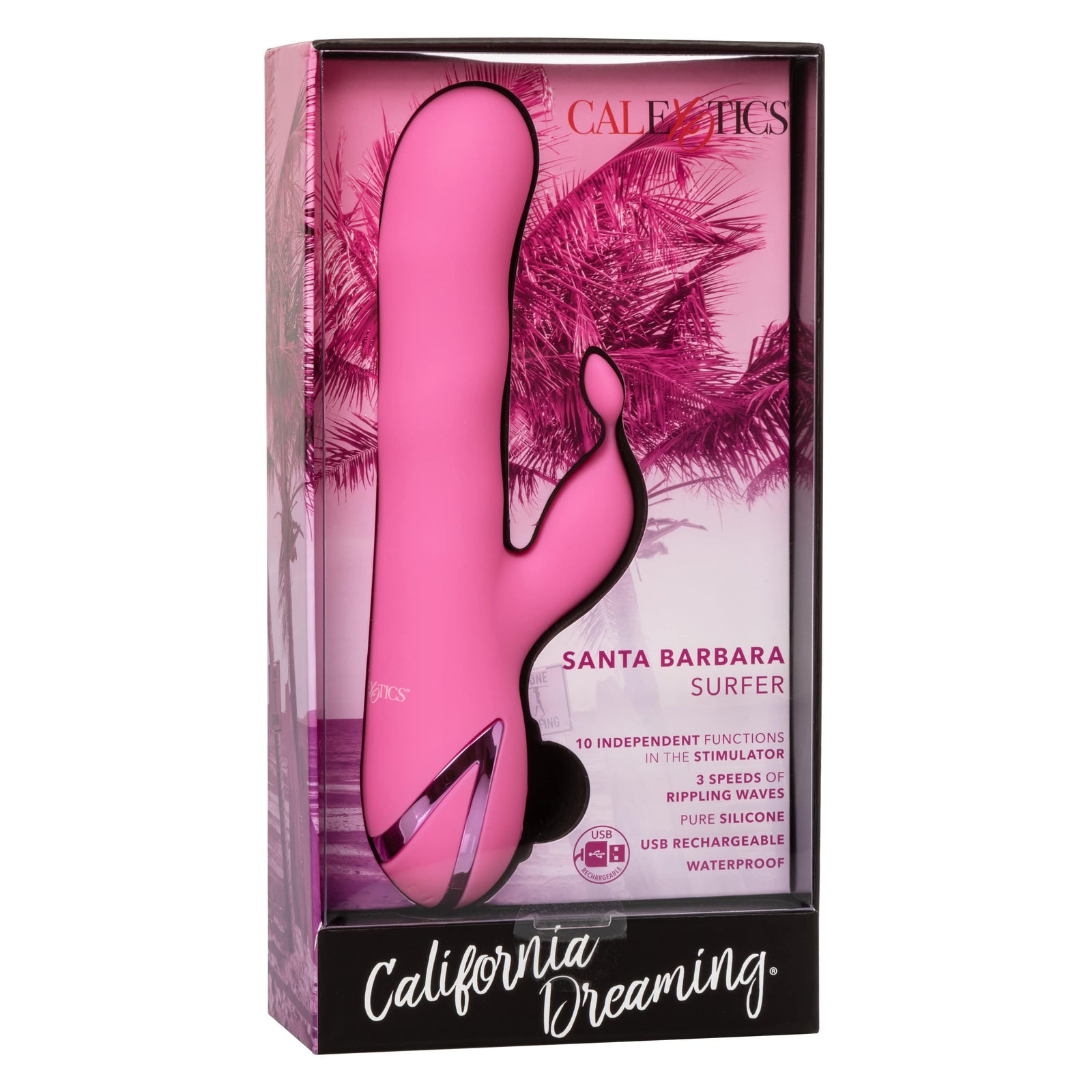 California Exotics - California Dreaming Santa Barbara Surfer Rabbit Vibrator (Pink) Rabbit Dildo (Vibration) Rechargeable 716770097903 CherryAffairs