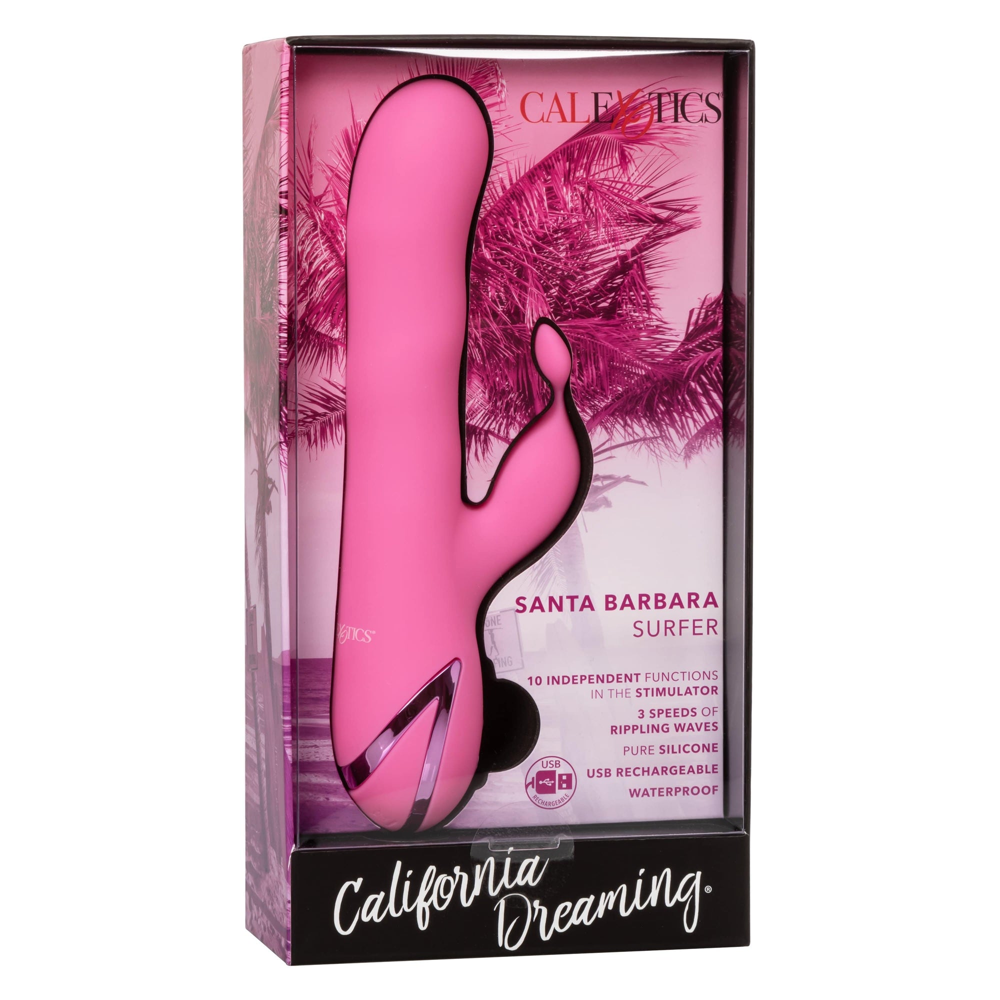California Exotics - California Dreaming Santa Barbara Surfer Rabbit Vibrator (Pink) Rabbit Dildo (Vibration) Rechargeable 716770097903 CherryAffairs