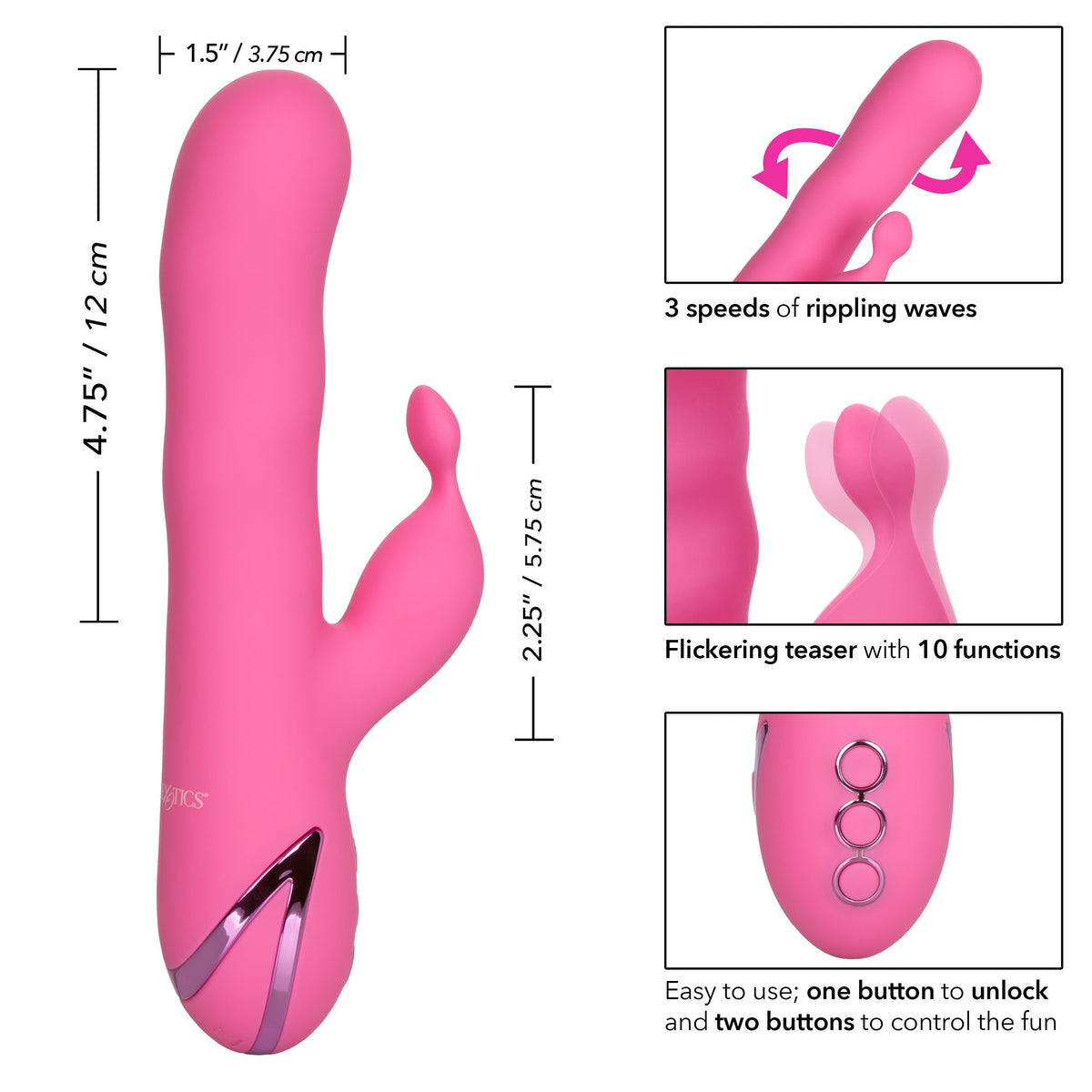California Exotics - California Dreaming Santa Barbara Surfer Rabbit Vibrator (Pink) Rabbit Dildo (Vibration) Rechargeable 716770097903 CherryAffairs