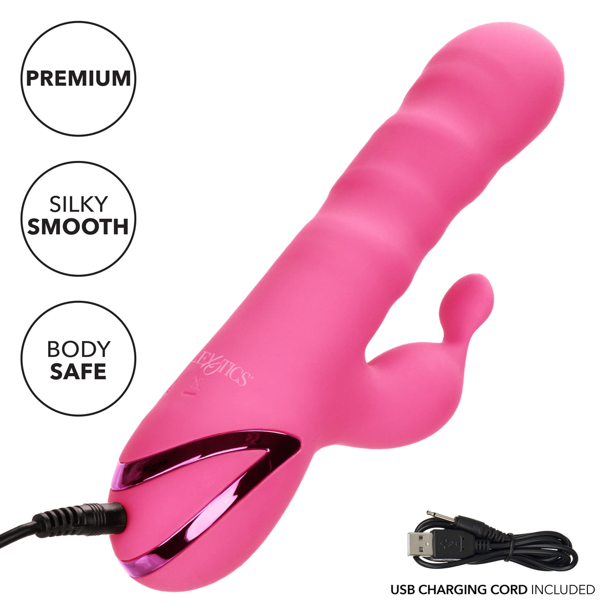 California Exotics - California Dreaming Santa Barbara Surfer Rabbit Vibrator (Pink) Rabbit Dildo (Vibration) Rechargeable 716770097903 CherryAffairs
