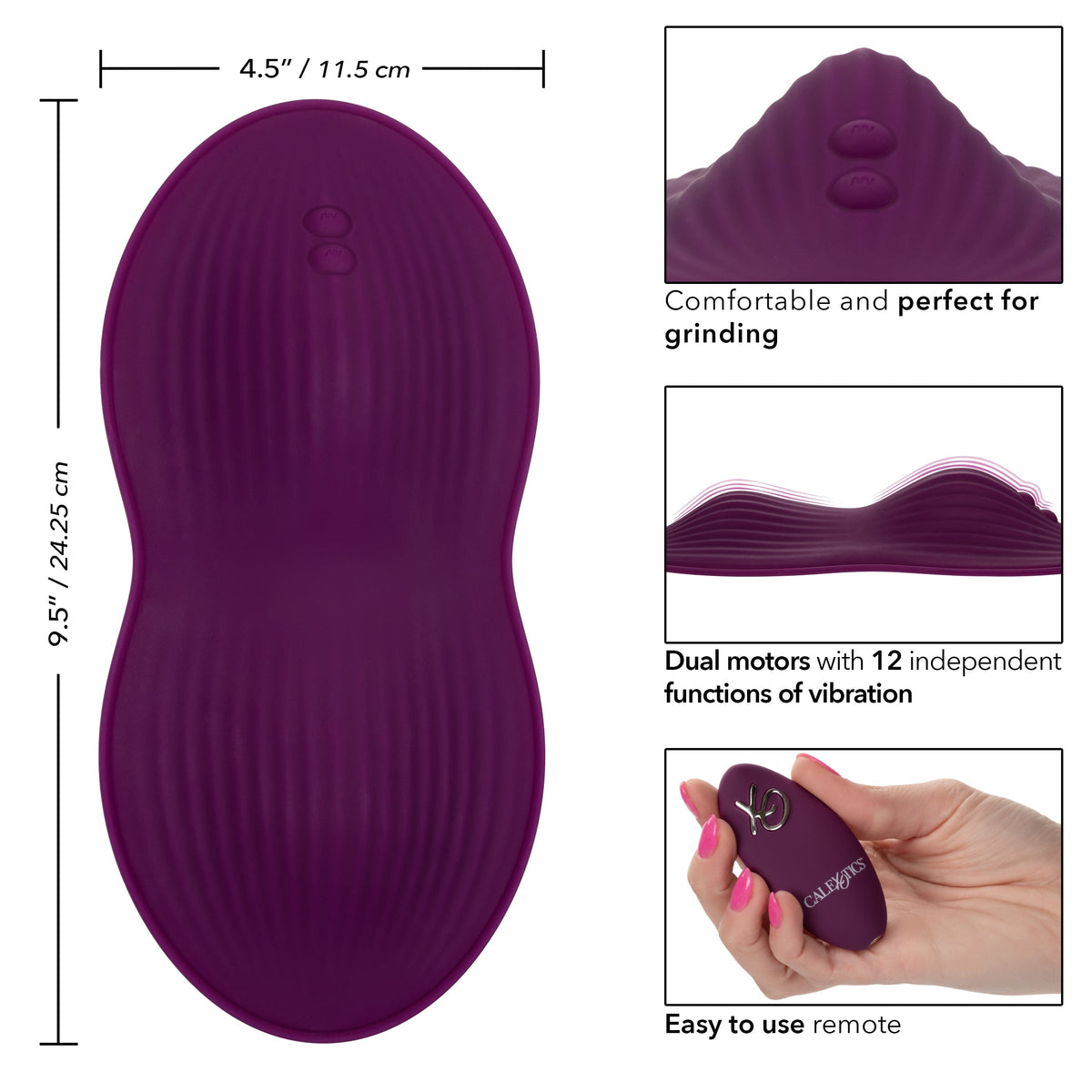 California Exotics - Lust Remote Control Dual Rider Clit Massager (Purple) Clit Massager (Vibration) Rechargeable 716770098405 CherryAffairs