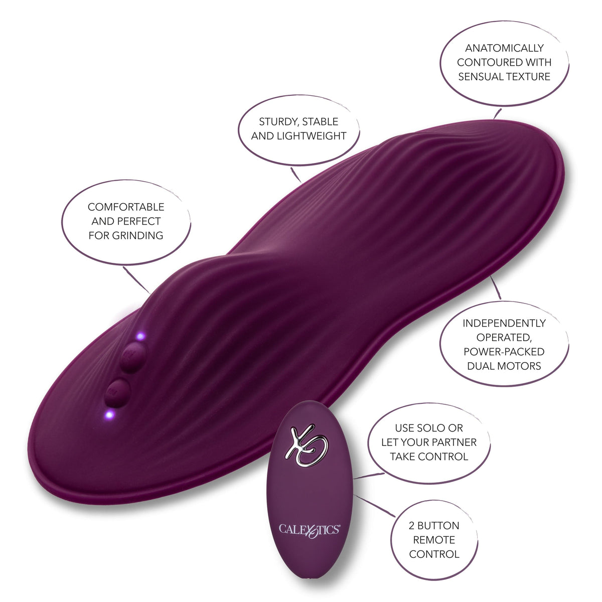 California Exotics - Lust Remote Control Dual Rider Clit Massager (Purple) Clit Massager (Vibration) Rechargeable 716770098405 CherryAffairs