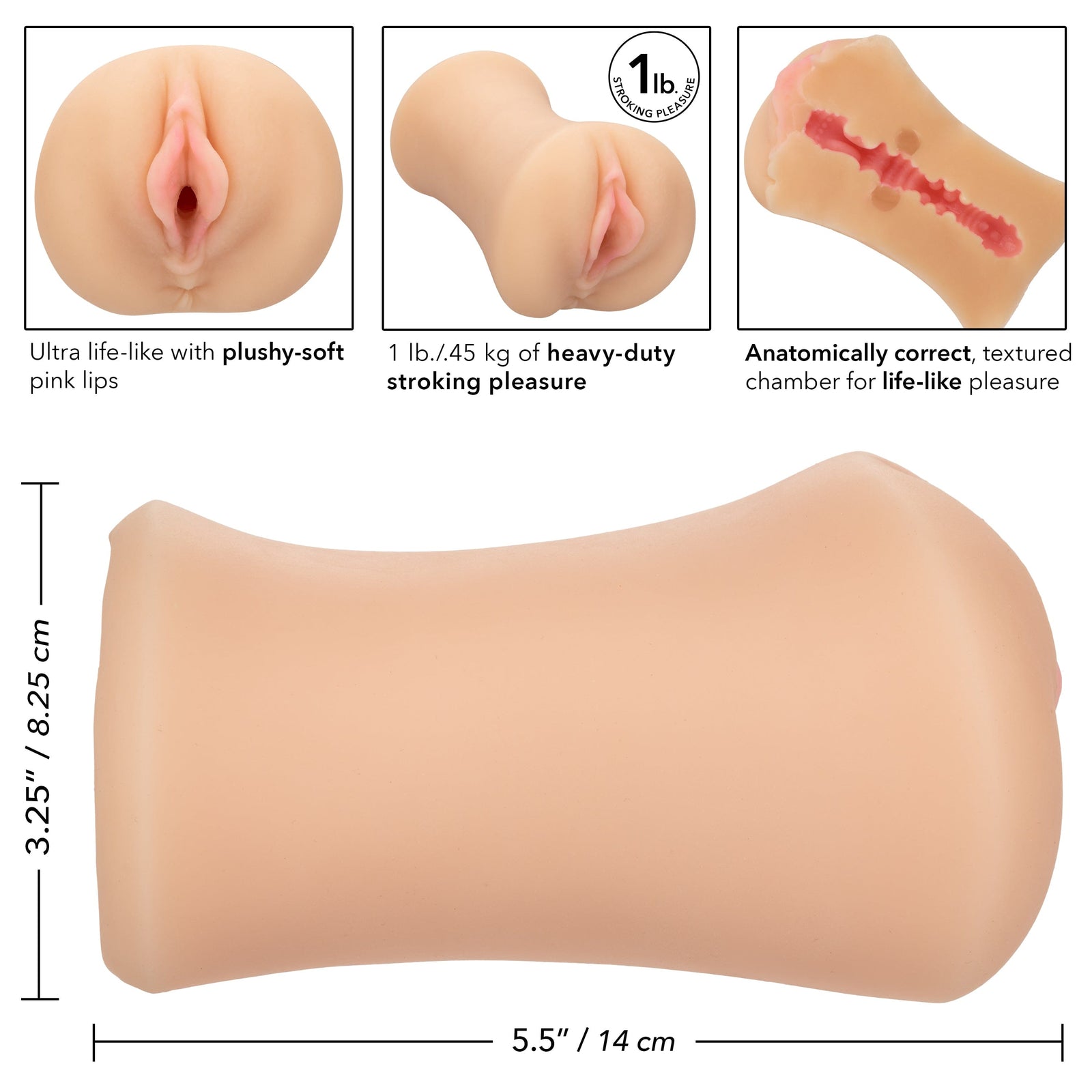 California Exotics - Stroke It Tight Pussy Masturbator (Ivory) Masturbator Vagina (Non Vibration) 716770098764 CherryAffairs