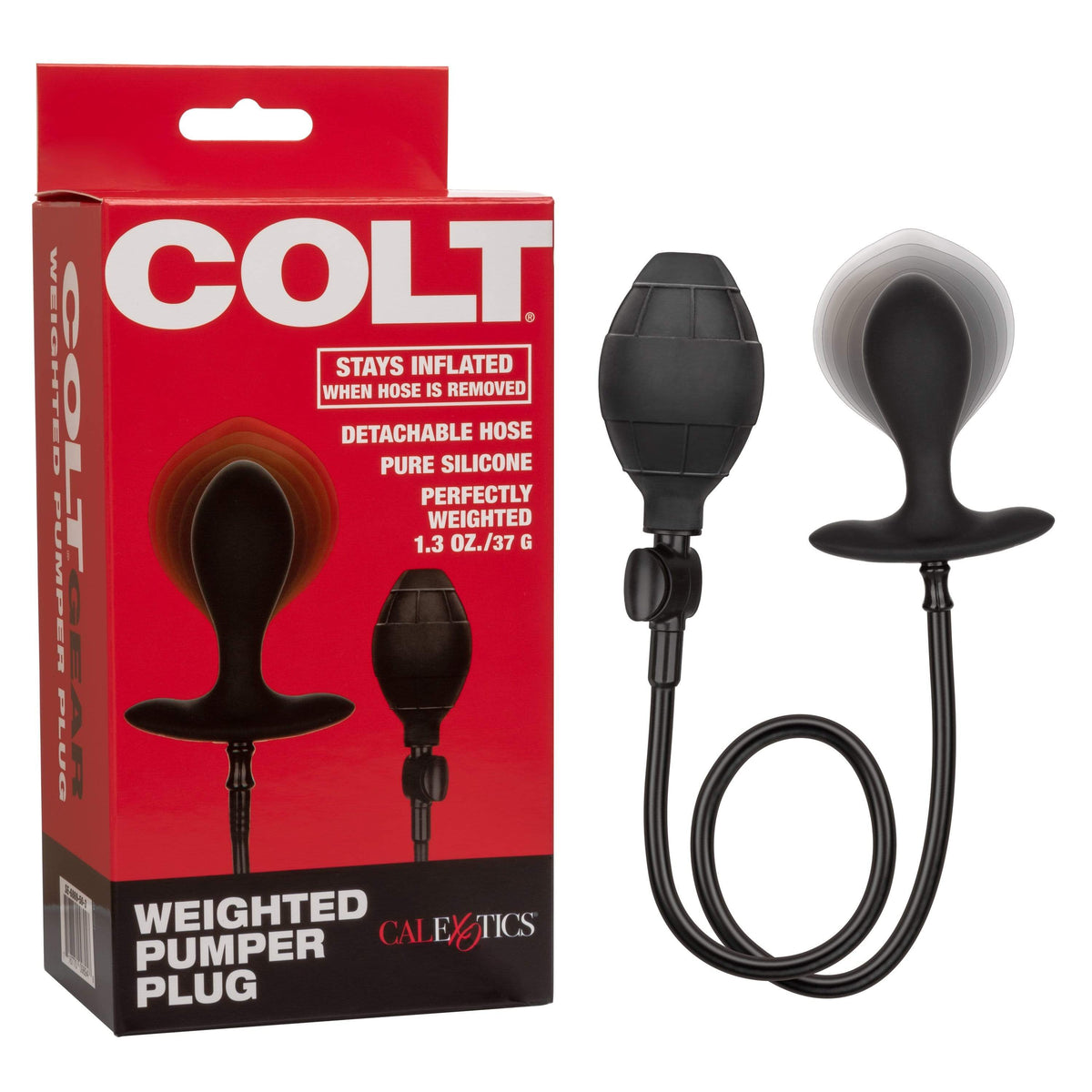 California Exotics - Colt Weighted Inflatable Pumper Plug (Black) Expandable Anal Plug (Non Vibration) 716770098948 CherryAffairs