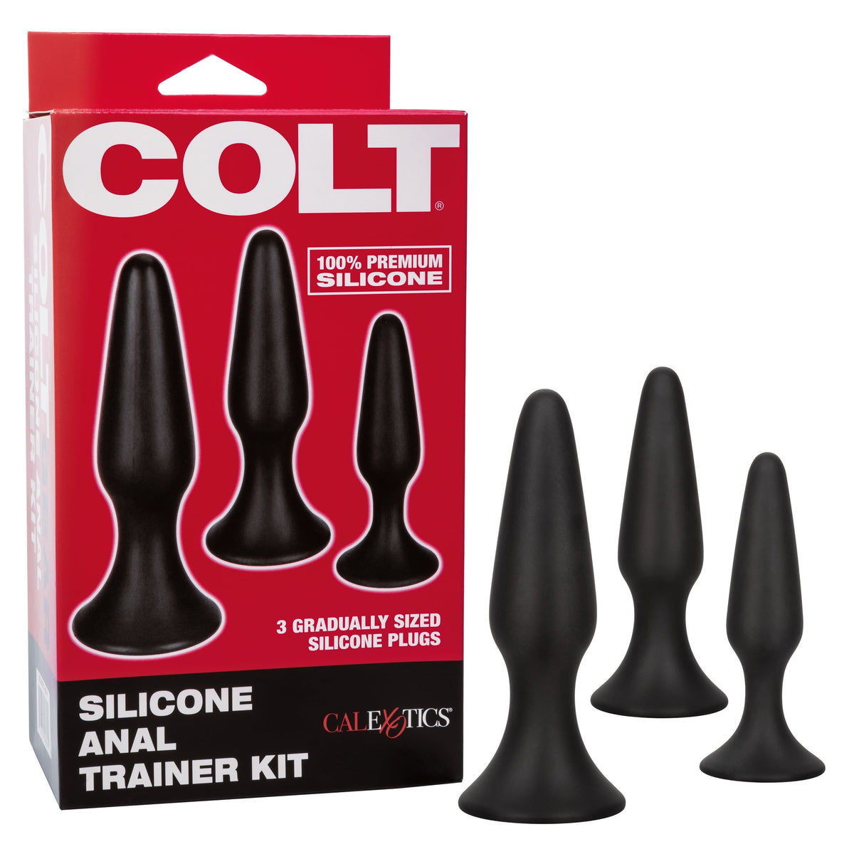 California Exotics - Colt Silicone Anal Trainer Kit 3 Plugs (Black) Anal Kit (Non Vibration) 530352746 CherryAffairs