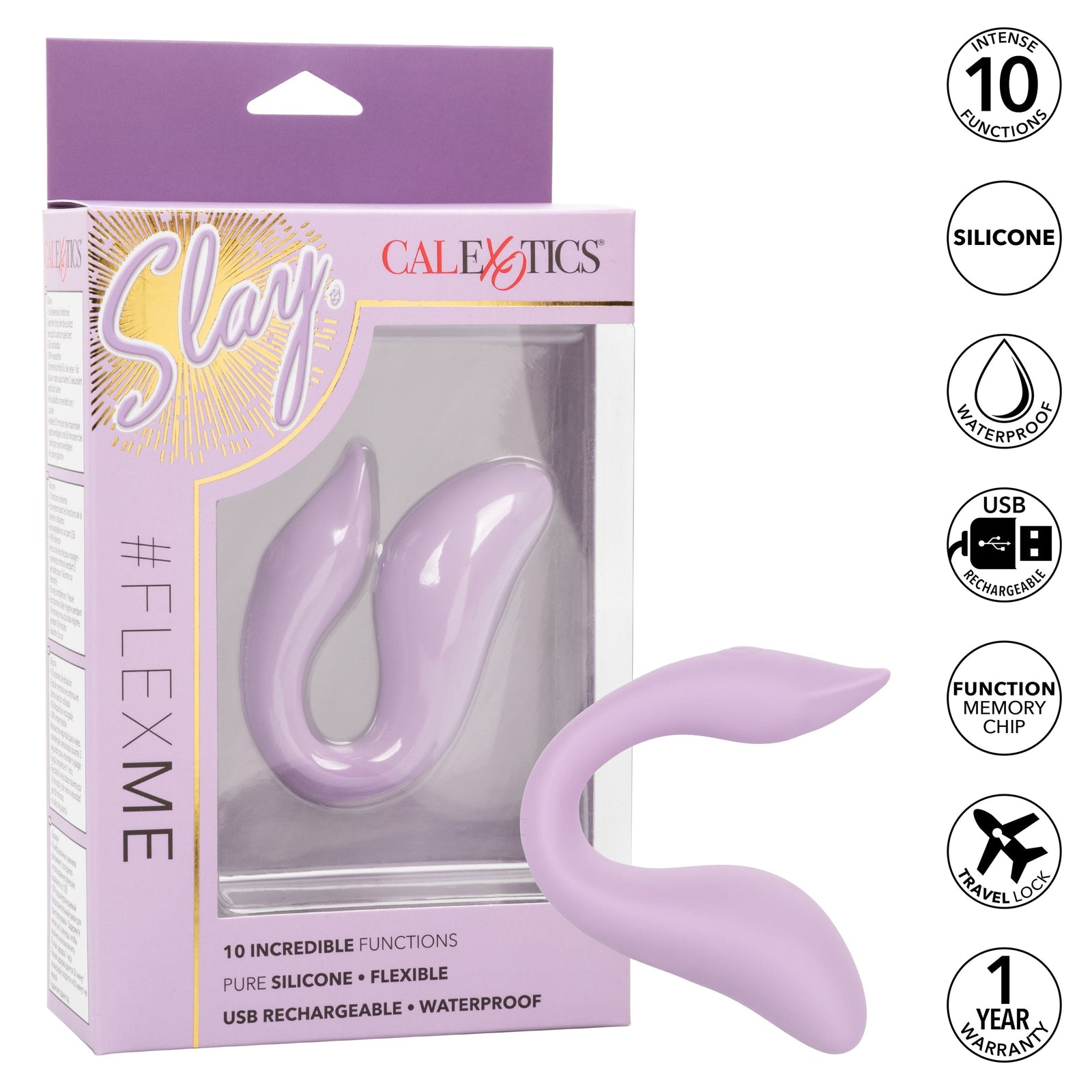California Exotics - Slay FlexMe Flexible Vibrator (Purple) G Spot Dildo (Vibration) Rechargeable 716770099136 CherryAffairs