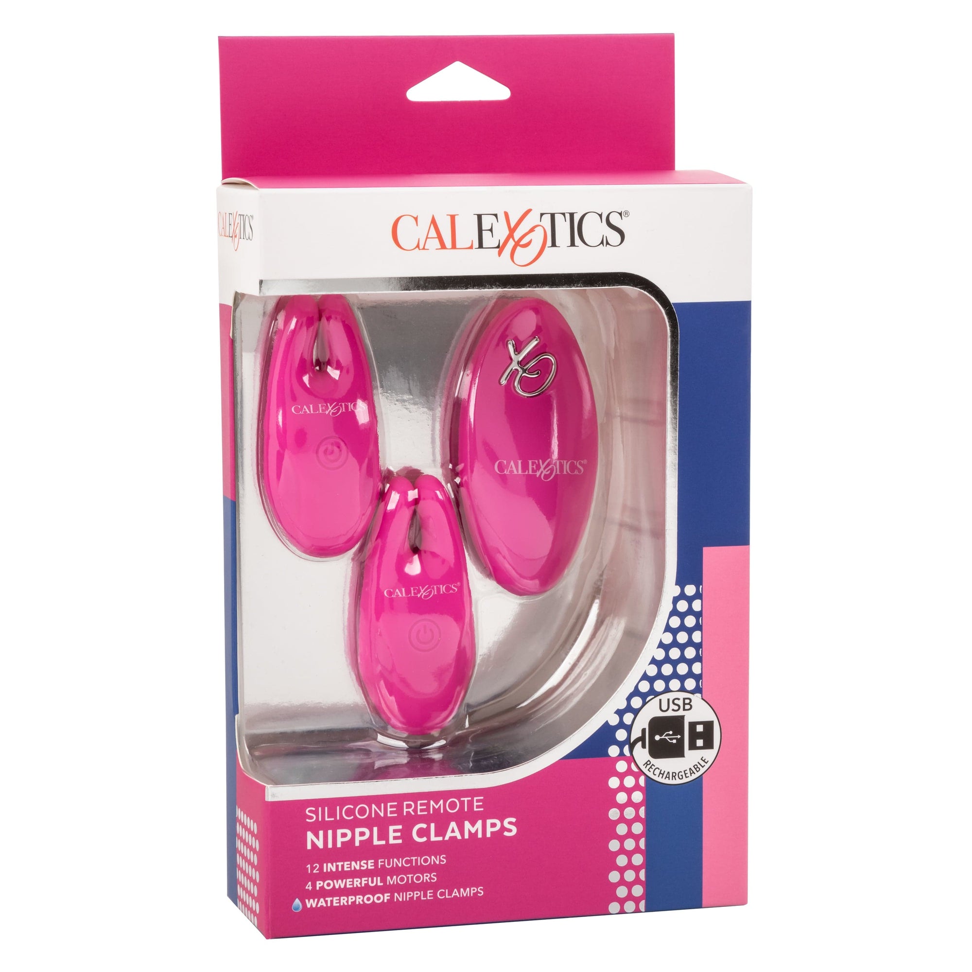 California Exotics - Silicone Remote Control Vibrating Nipple Clamps (Pink) Nipple Clamps (Vibration) Rechargeable 716770099174 CherryAffairs