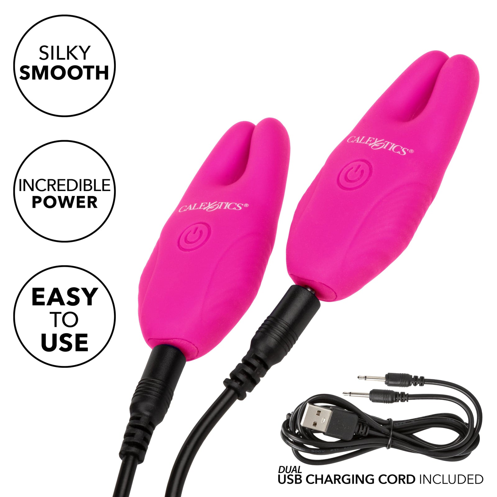 California Exotics - Silicone Remote Control Vibrating Nipple Clamps (Pink) Nipple Clamps (Vibration) Rechargeable 620083276 CherryAffairs