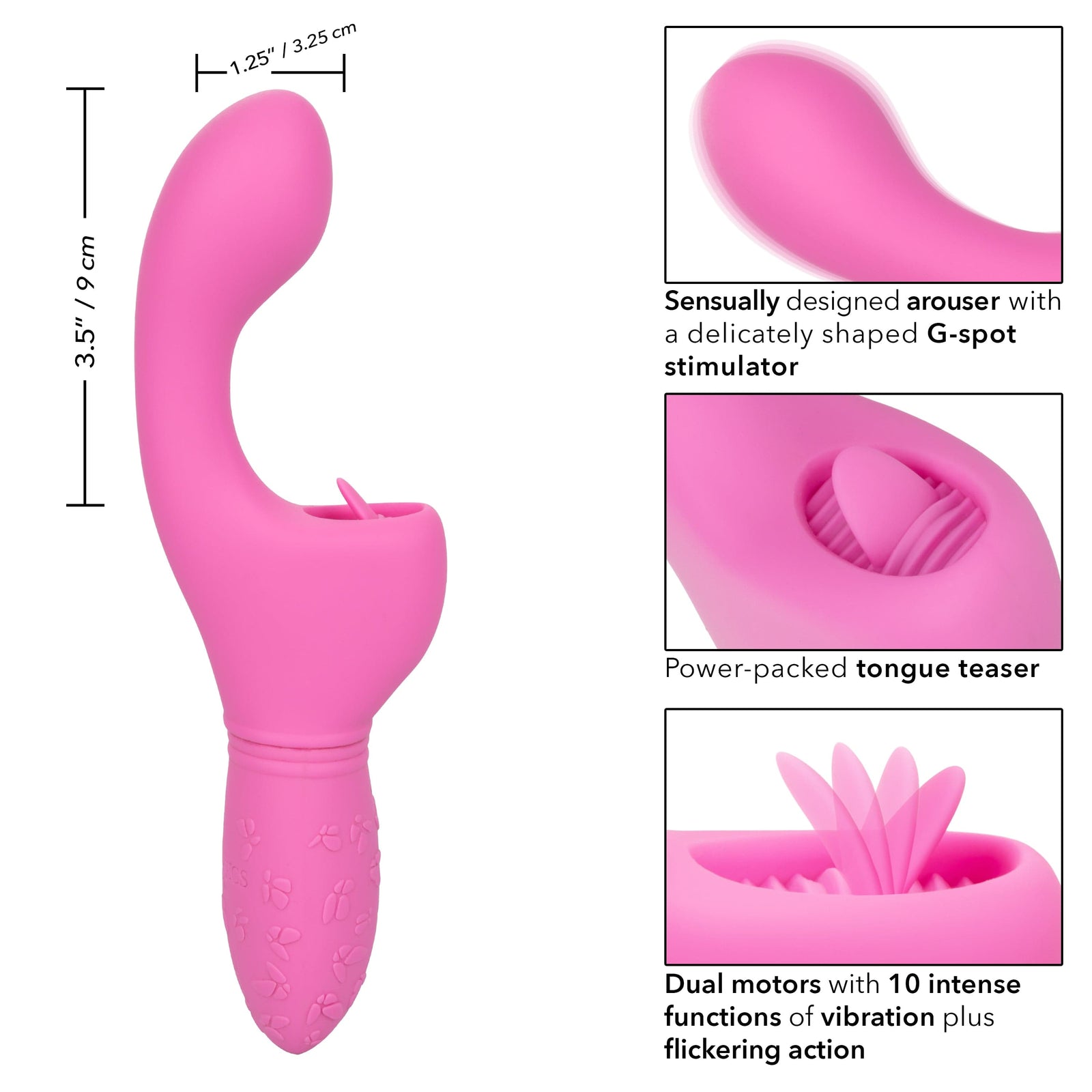 California Exotics - Rechargeable Butterfly Kiss Flicker G Spot Vibrator (Pink) G Spot Dildo (Vibration) Rechargeable 716770100818 CherryAffairs