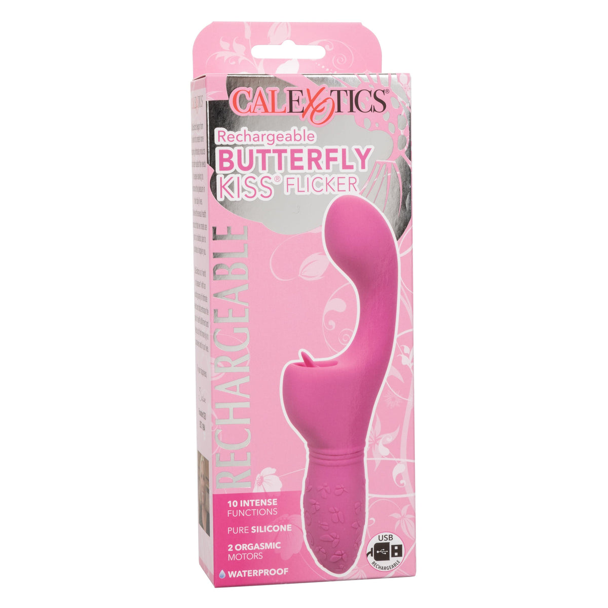 California Exotics - Rechargeable Butterfly Kiss Flicker G Spot Vibrator (Pink) G Spot Dildo (Vibration) Rechargeable 716770100818 CherryAffairs