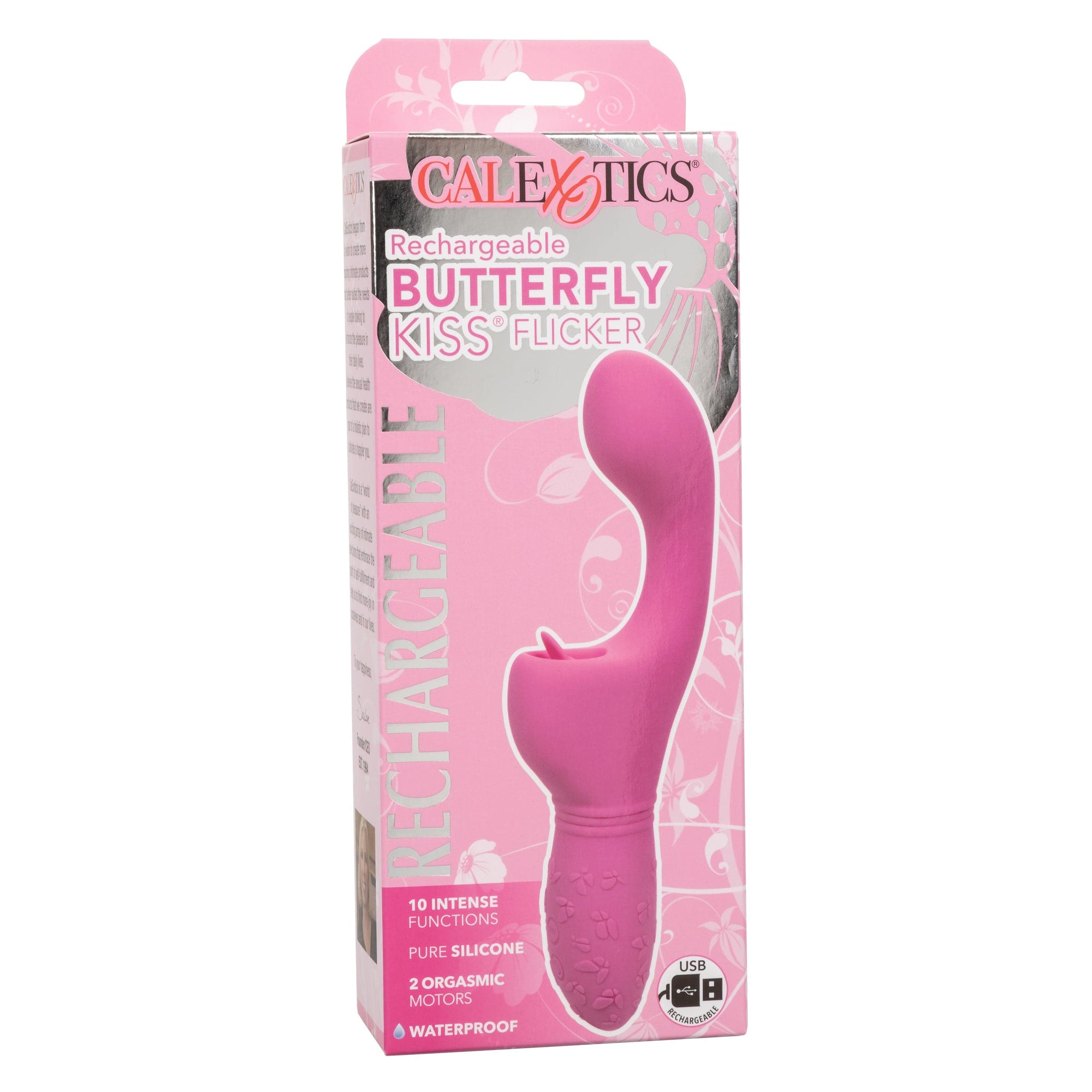 California Exotics - Rechargeable Butterfly Kiss Flicker G Spot Vibrator (Pink) G Spot Dildo (Vibration) Rechargeable 716770100818 CherryAffairs
