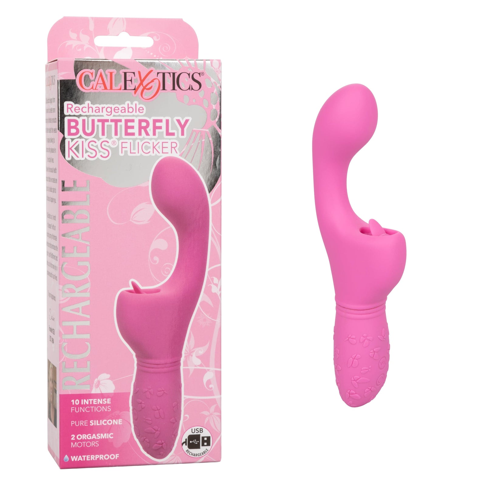 California Exotics - Rechargeable Butterfly Kiss Flicker G Spot Vibrator (Pink) G Spot Dildo (Vibration) Rechargeable 716770100818 CherryAffairs