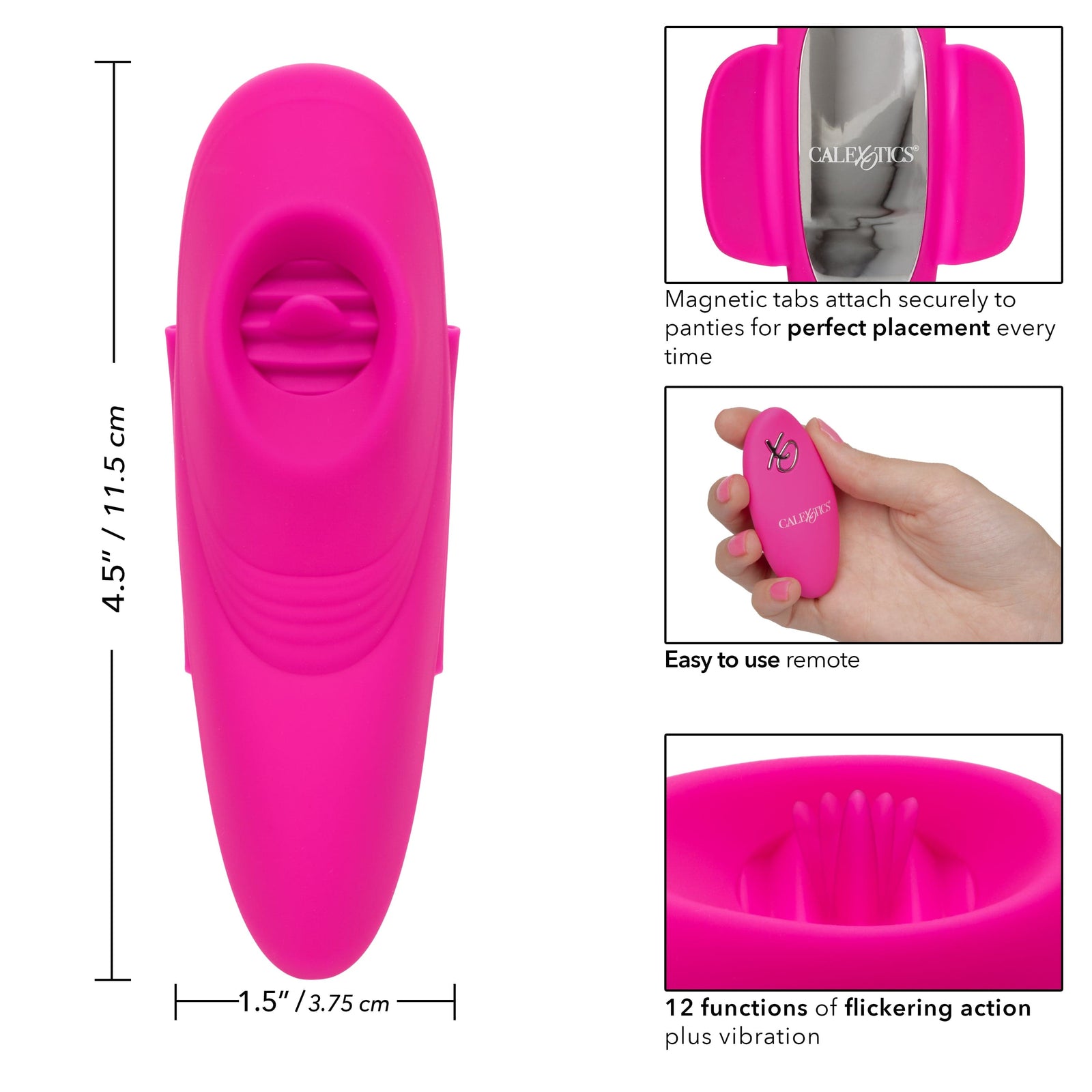 California Exotics - Lock N Play Remote Flicker Panty Teaser Vibrator (Pink) Panties Massager Remote Control (Vibration) Rechargeable 716770100849 CherryAffairs