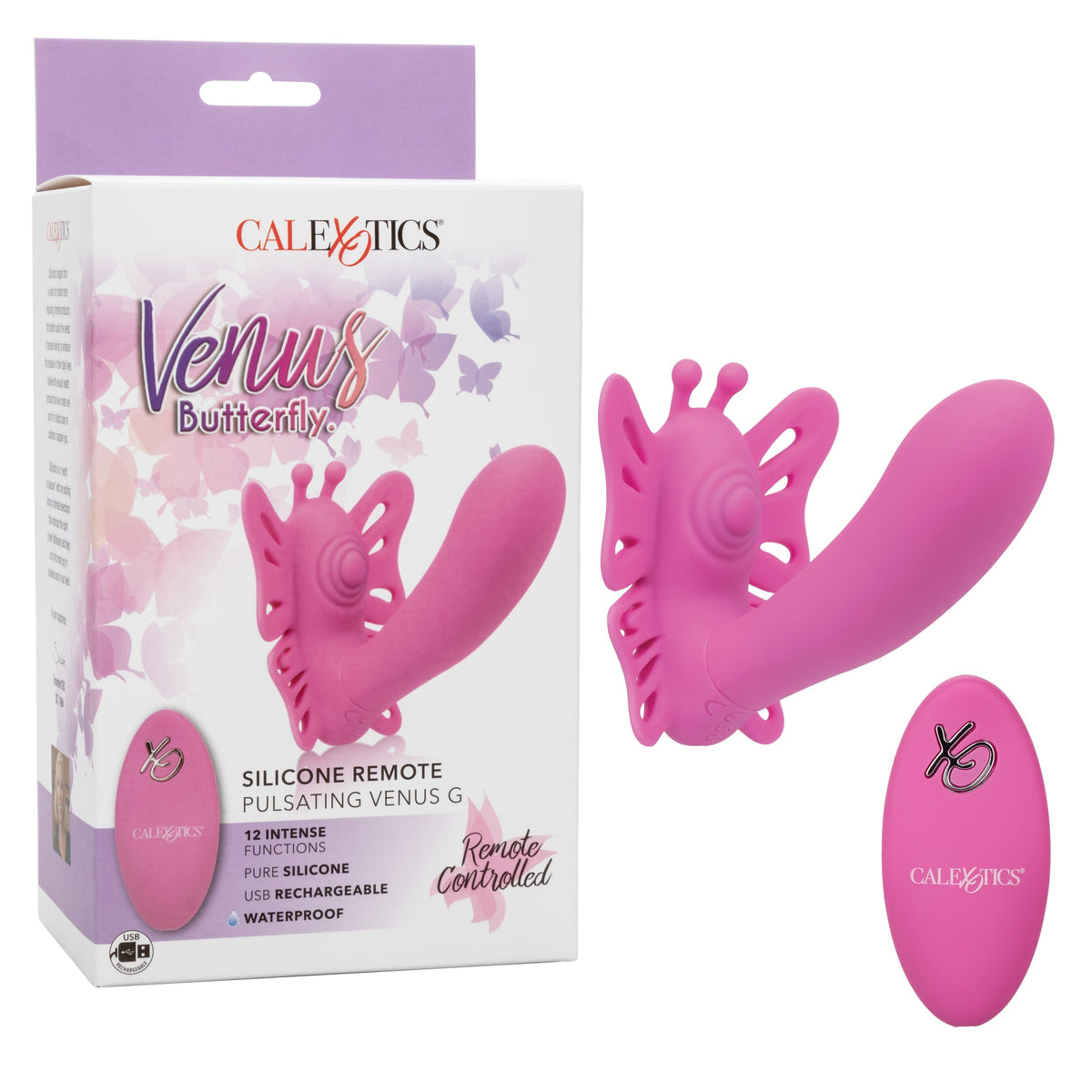 California Exotics - Venus Butterfly Silicone Remote Pulsating Venus G Spot Vibrator (Pink) G Spot Dildo (Vibration) Rechargeable 716770100856 CherryAffairs