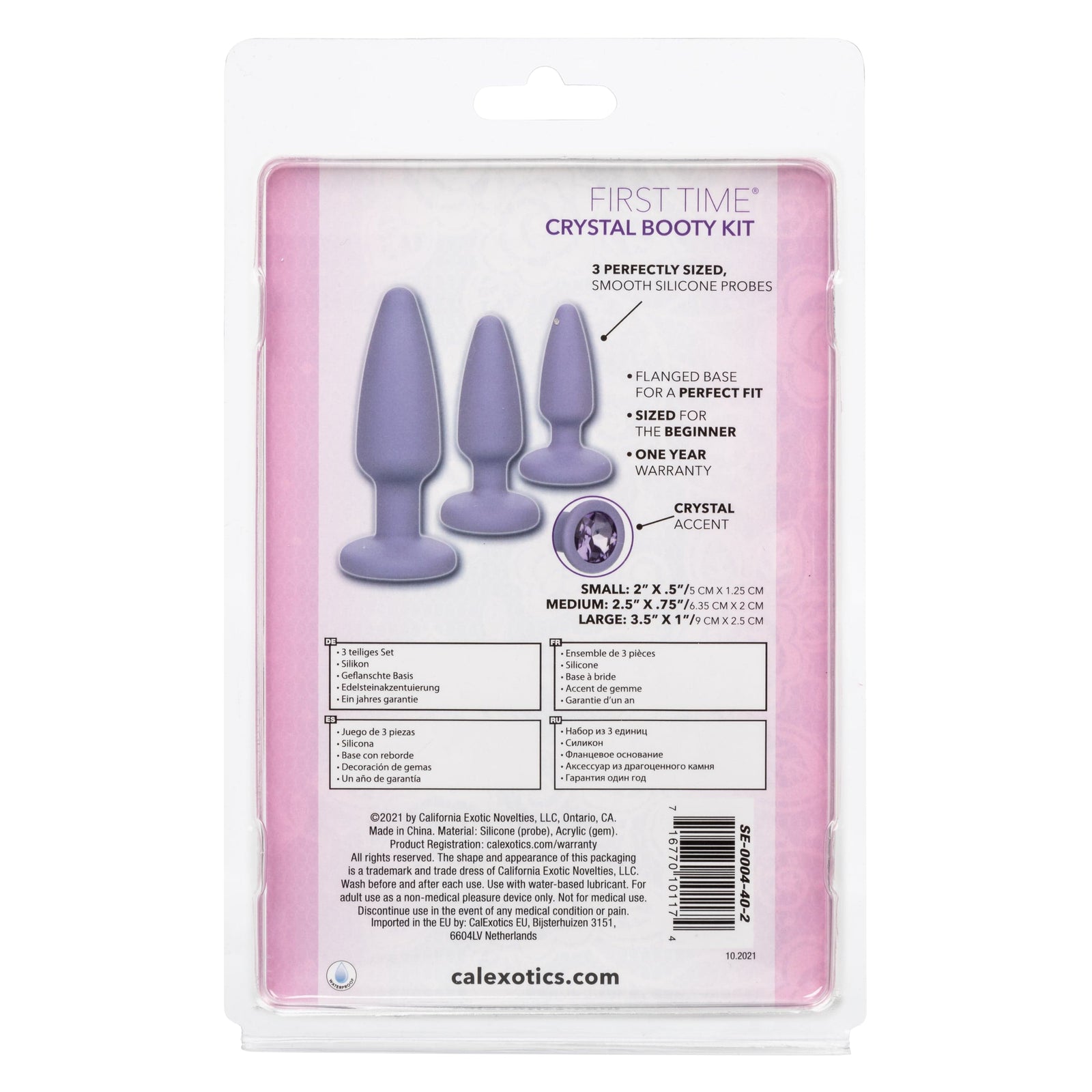 California Exotics - First Time Crystal Booty Anal Kit (Purple) Anal Plug (Non Vibration) 716770101174 CherryAffairs