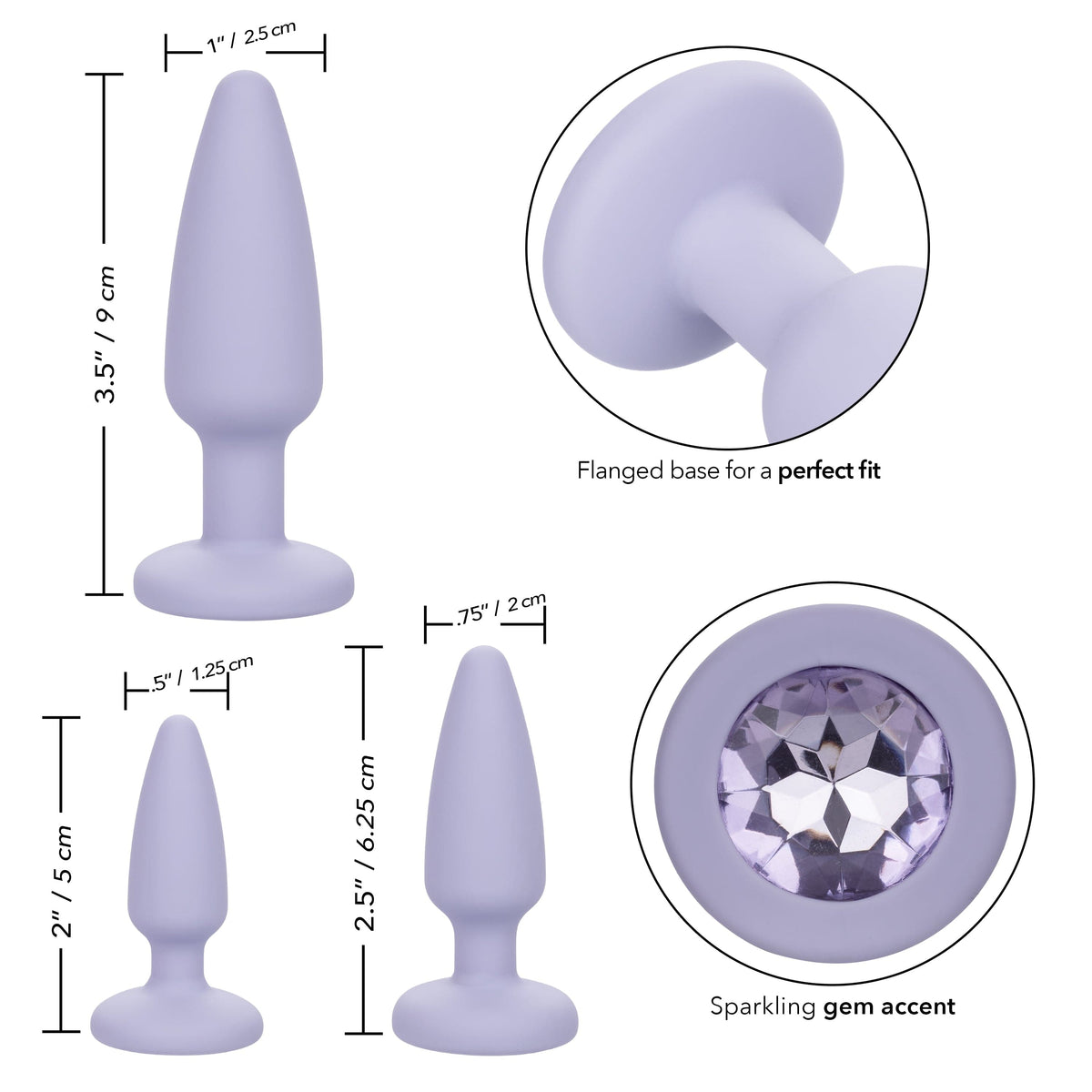 California Exotics - First Time Crystal Booty Anal Kit (Purple) Anal Plug (Non Vibration) 716770101174 CherryAffairs