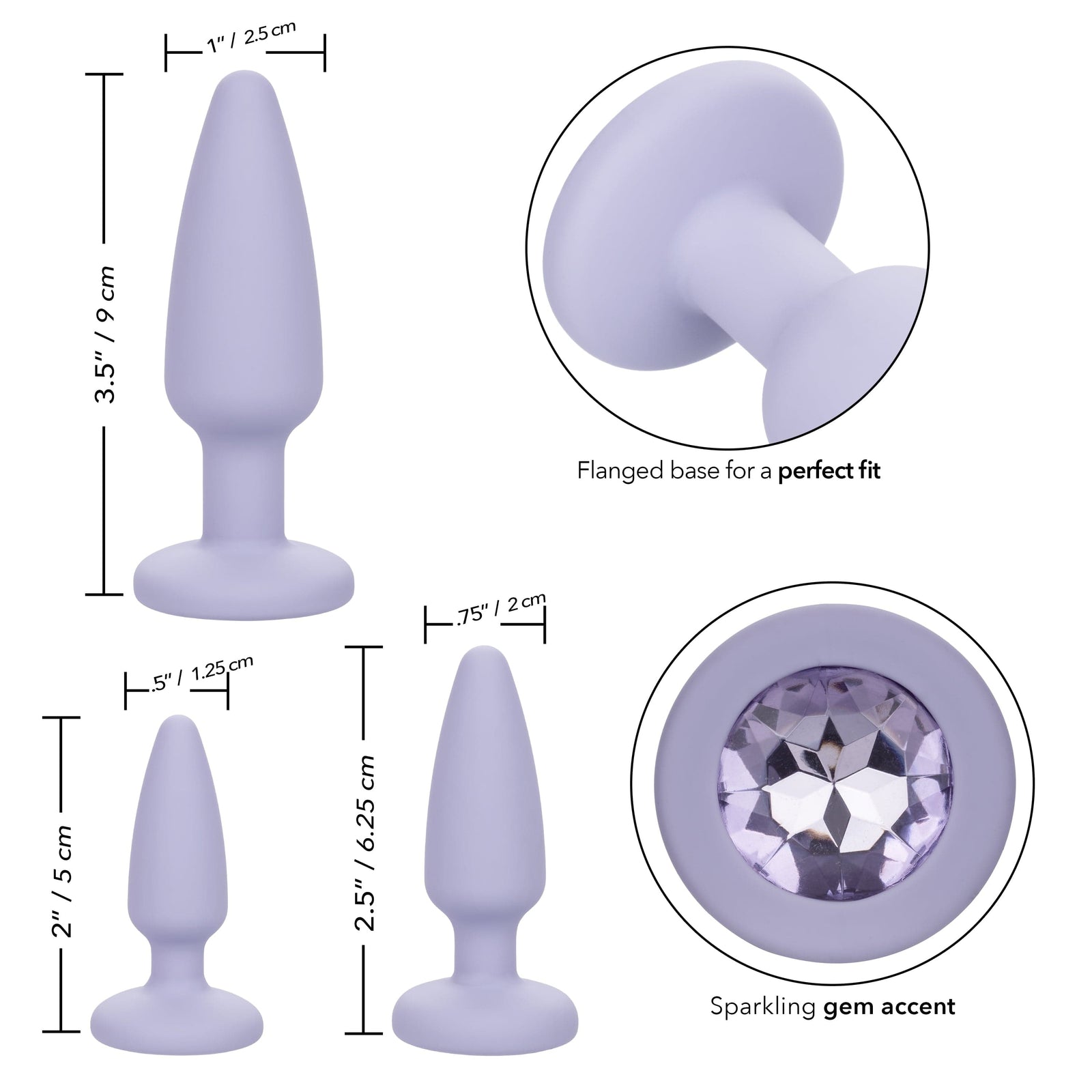 California Exotics - First Time Crystal Booty Anal Kit (Purple) Anal Plug (Non Vibration) 716770101174 CherryAffairs