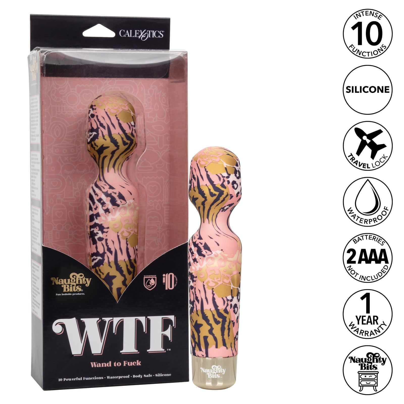 California Exotics - Naughty Bits WTF Wand To Fuck Wand Massager (Multi Colour) Wand Massagers (Vibration) Non Rechargeable 716770101518 CherryAffairs