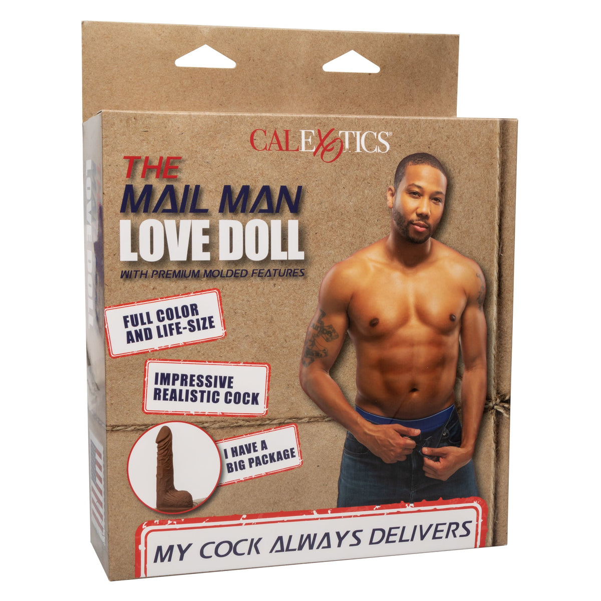 California Exotics - The Mail Man Inflatable Love Doll Masturbator Dildo 5.5" (Brown) Doll 716770101679 CherryAffairs