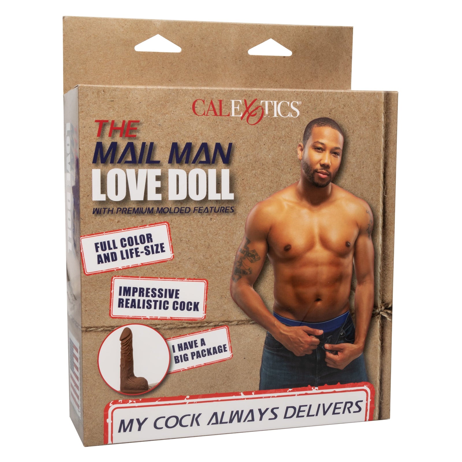 California Exotics - The Mail Man Inflatable Love Doll Masturbator Dildo 5.5" (Brown) Doll 716770101679 CherryAffairs