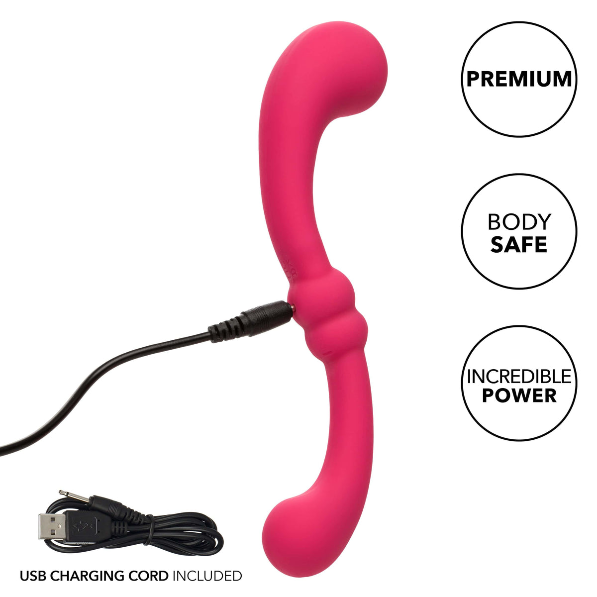 California Exotics - Pretty Little Wands Curvy Flexible G Spot Vibrator (Pink) G Spot Dildo (Vibration) Rechargeable 716770101785 CherryAffairs