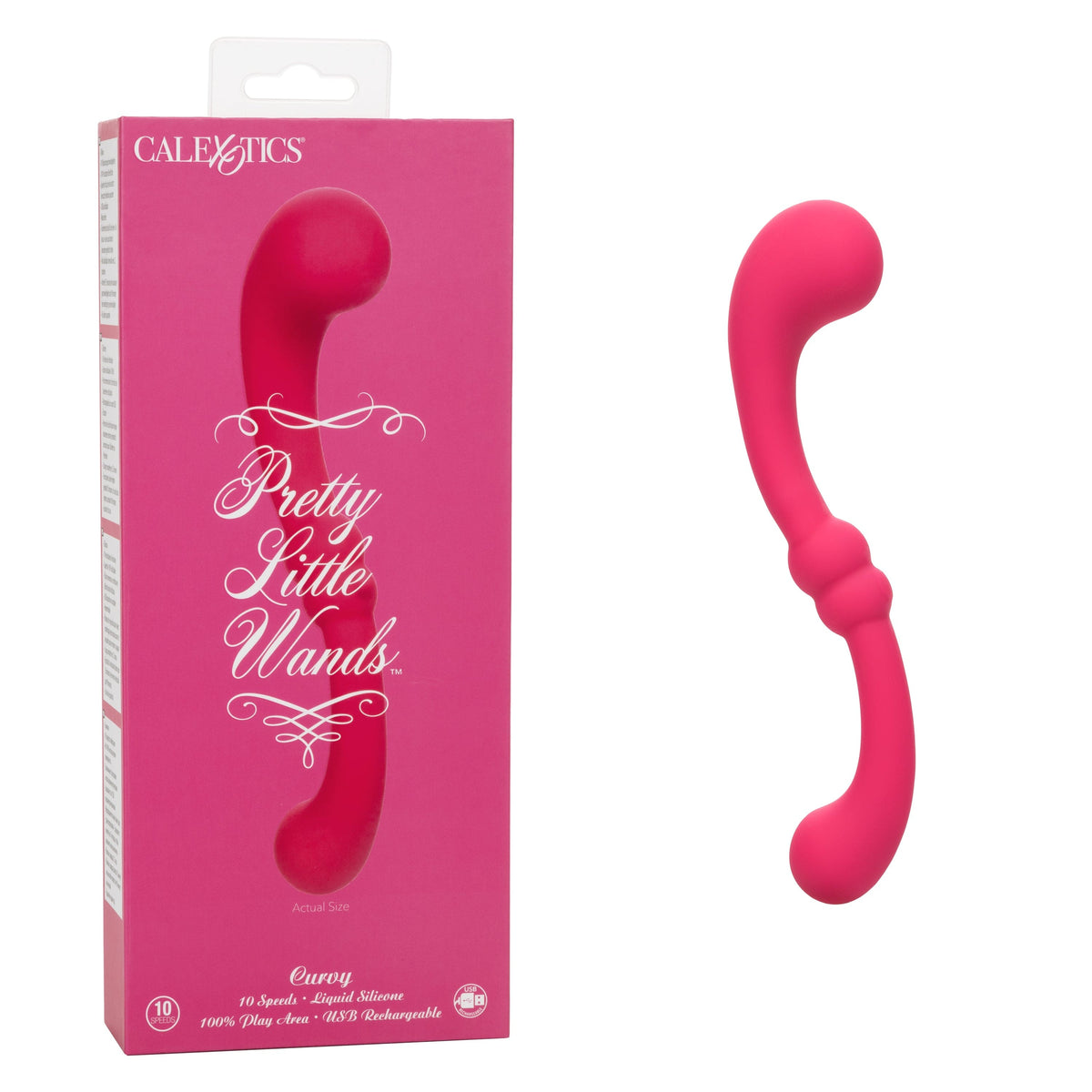 California Exotics - Pretty Little Wands Curvy Flexible G Spot Vibrator (Pink) G Spot Dildo (Vibration) Rechargeable 716770101785 CherryAffairs