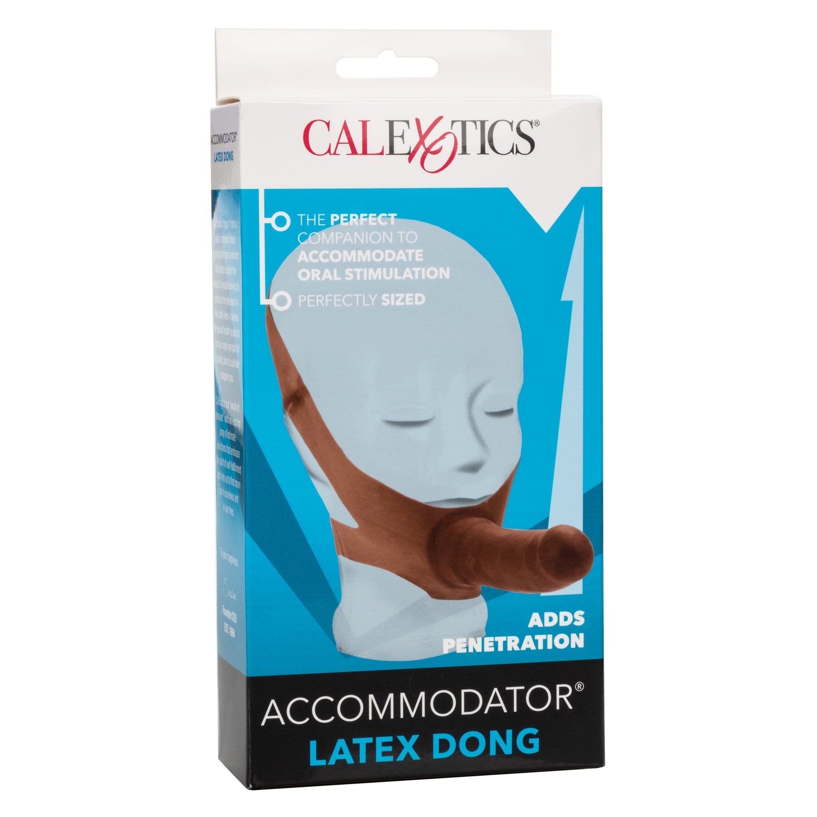 California Exotics - The Original Accommodator Latex Dong Mouth Strap On (Brown) Strap On with Non hollow Dildo for Female (Non Vibration) 716770101822 CherryAffairs