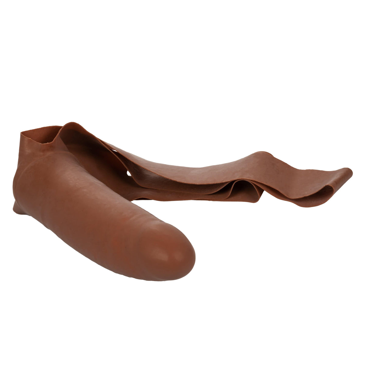 California Exotics - The Original Accommodator Latex Dong Mouth Strap On (Brown) Strap On with Non hollow Dildo for Female (Non Vibration) 716770101822 CherryAffairs