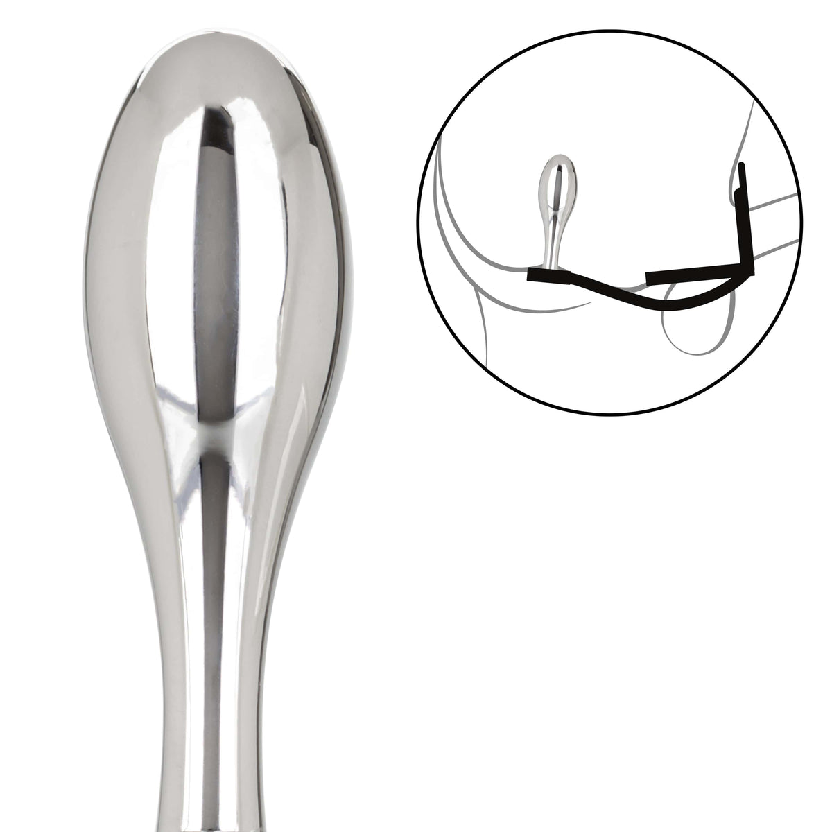 California Exotics - Star Fucker Teardrop Anal Plug with Cock Support (Silver) Anal Plug (Non Vibration) 716770102546 CherryAffairs
