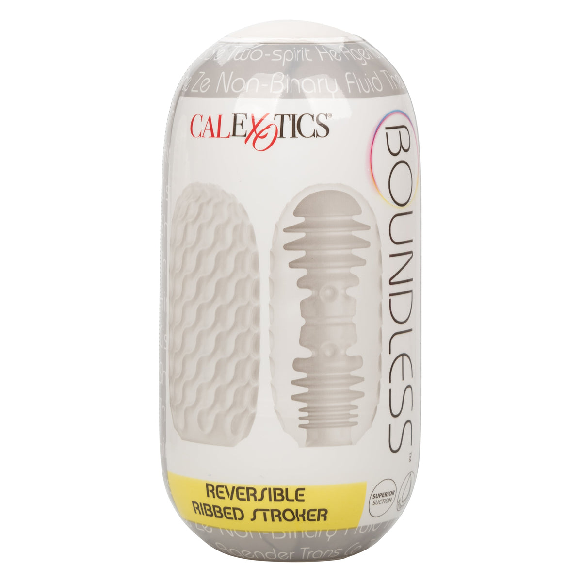 California Exotics - Boundless Reversible Ribbed Soft Stroker (White) - White - Masturbator Soft Stroker (Non Vibration)