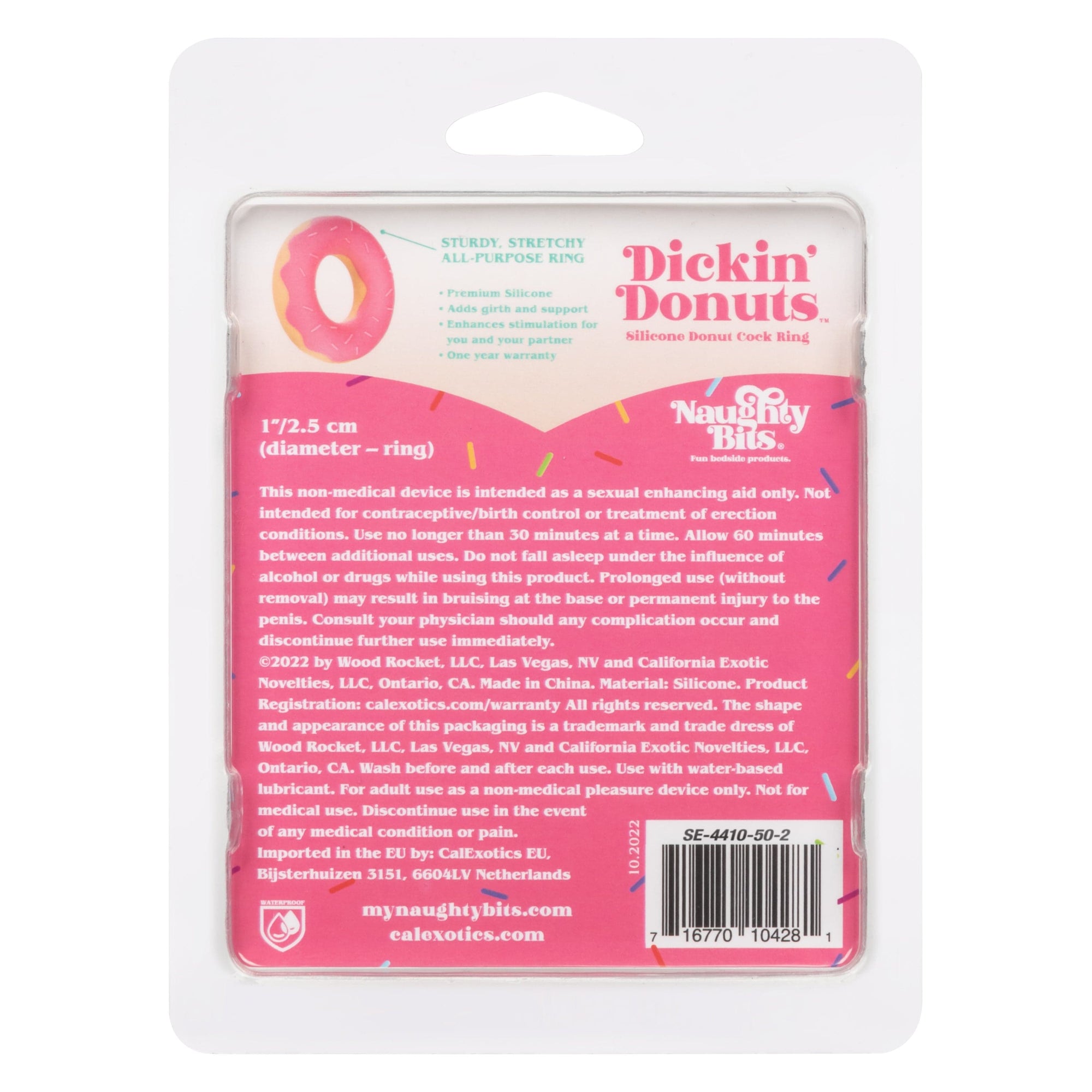California Exotics - Naughty Bits Dickin Donuts Silicone Donut Cock Ring (Pink) Silicone Cock Ring (Non Vibration) 674675047 CherryAffairs