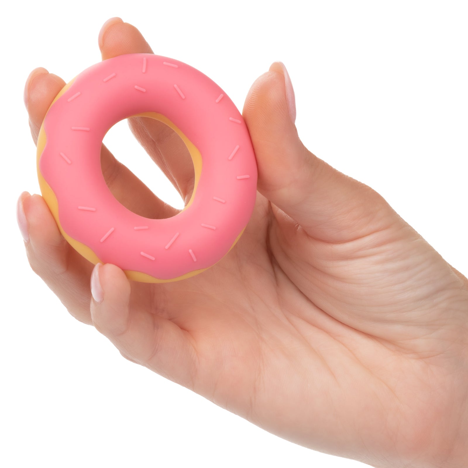 California Exotics - Naughty Bits Dickin Donuts Silicone Donut Cock Ring (Pink) - Pink - Silicone Cock Ring (Non