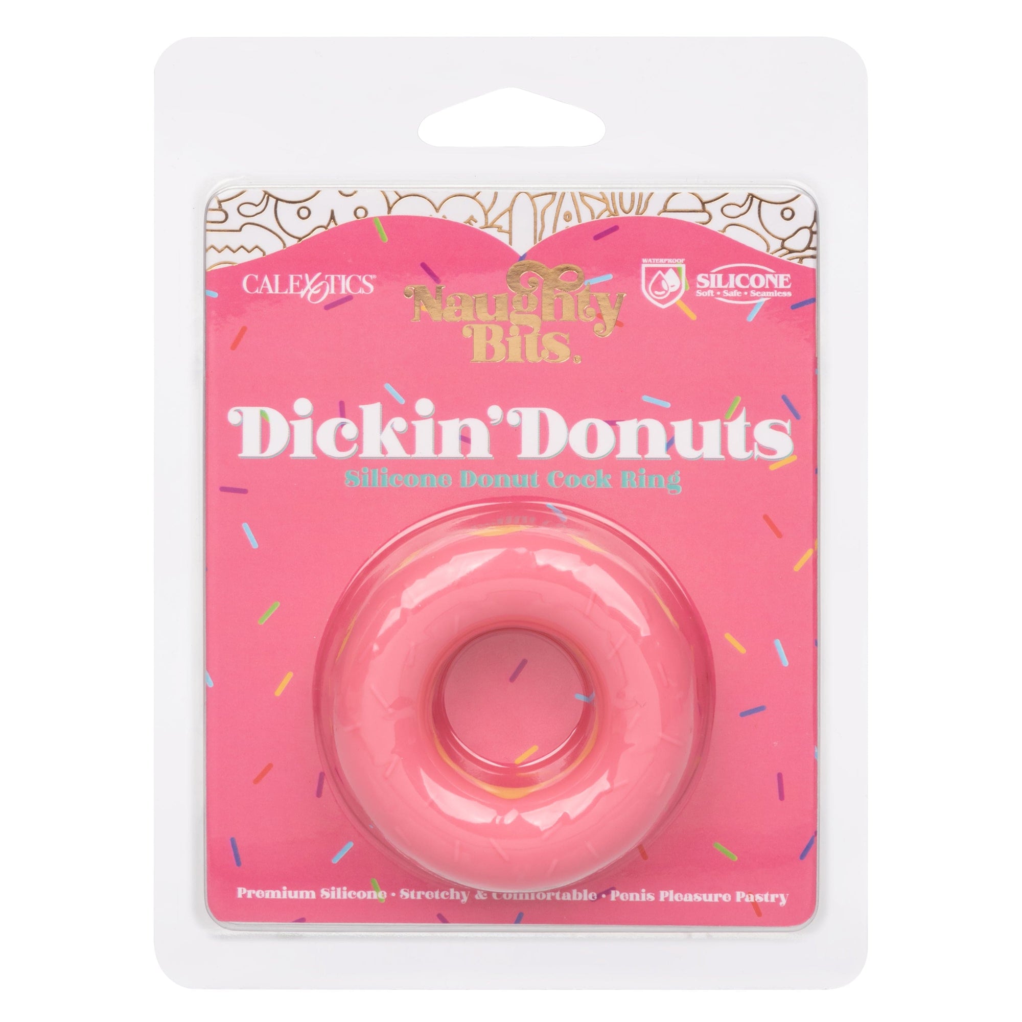 California Exotics - Naughty Bits Dickin Donuts Silicone Donut Cock Ring (Pink) Silicone Cock Ring (Non Vibration) 674675047 CherryAffairs