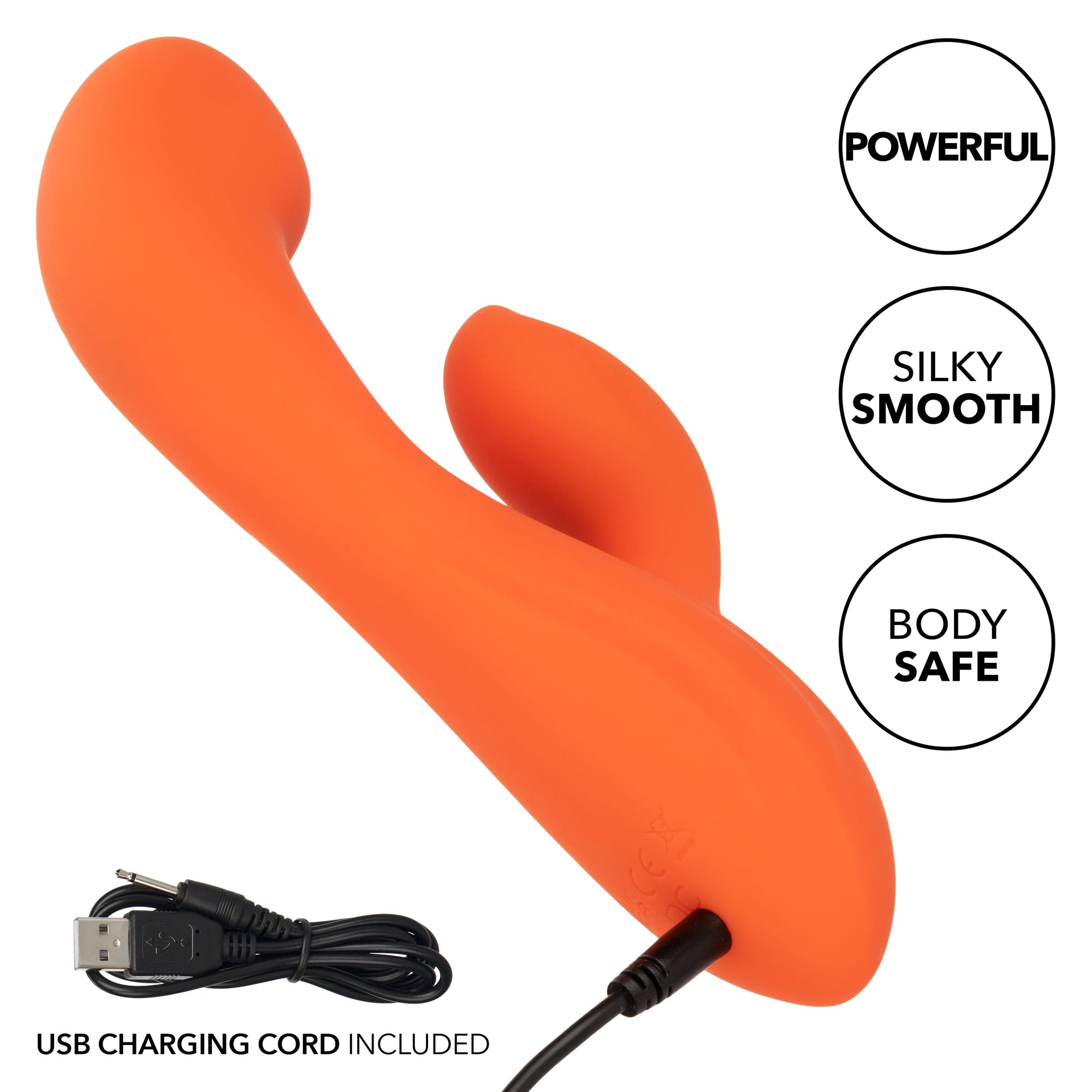 California Exotics - Stella Liquid Silicone Dual G Rabbit Vibrator (Orange) CE2020 CherryAffairs