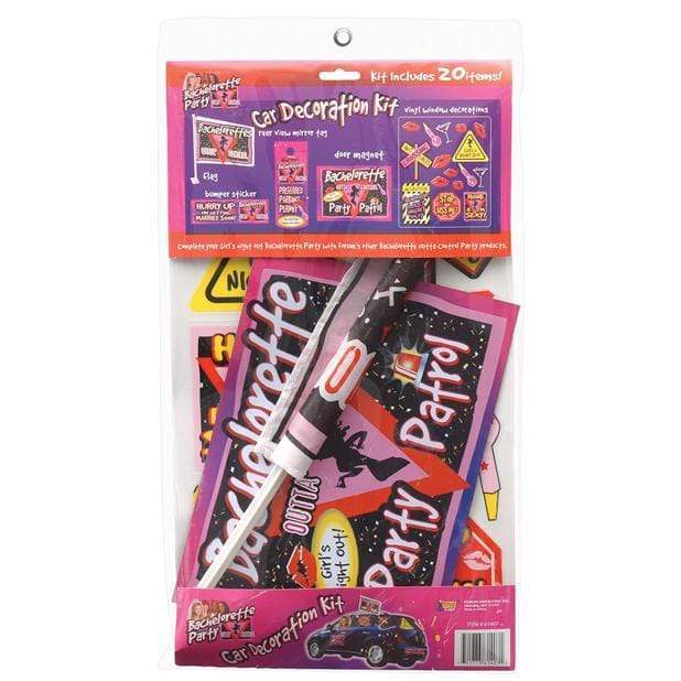 Bachelorette Party - Car Decoration Kit 20 pieces (Multi Colour) Bachelorette Party Novelties Durio Asia