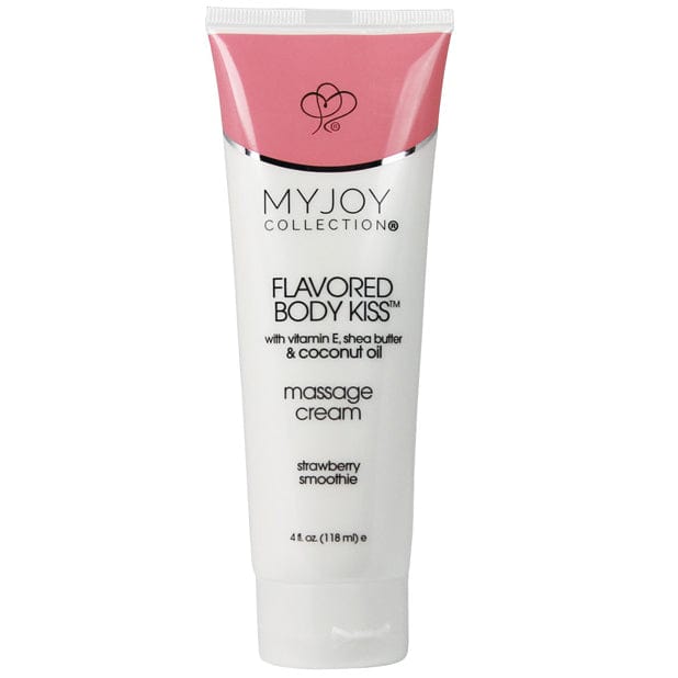 My Joy Collection - Flavored Body Kiss Massage Cream 4 oz (Strawberry Smoothie) Massage Lotion 722934007152 CherryAffairs
