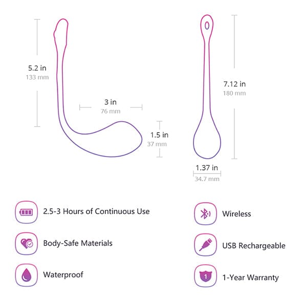 Lovense - Lush 2 App-Controlled Bullet Egg Vibrator (Pink) Wireless Remote Control Egg (Vibration) Rechargeable 728360599544 CherryAffairs