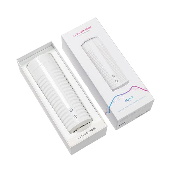 Lovense - Max 2 App-Controlled Male Masturbator (White) Masturbator Soft Stroker (Vibration) Rechargeable 728360599612 CherryAffairs