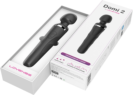 Lovense - Domi 2 App-Controlled Wand Massager (Black) Wand Massagers (Vibration) Rechargeable 728360599674 CherryAffairs