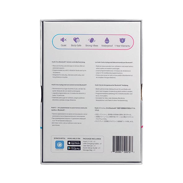 Lovense - Hush 2 App-Controlled Silicone Butt Plug 1" (Black) Anal Plug (Vibration) Rechargeable 728360599797 CherryAffairs