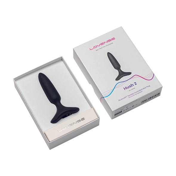 Lovense - Hush 2 App-Controlled Silicone Butt Plug 1" (Black) Anal Plug (Vibration) Rechargeable 728360599797 CherryAffairs