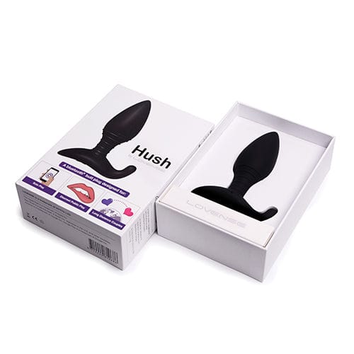 Lovense - Hush 2 App-Controlled Silicone Butt Plug 1.5" (Black) Anal Plug (Vibration) Rechargeable 714449810686 CherryAffairs
