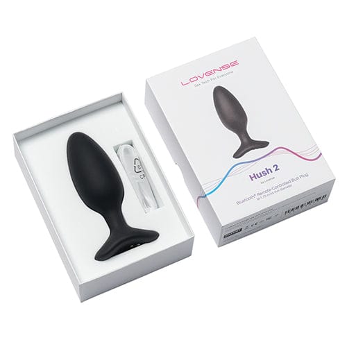 Lovense - Hush 2 App-Controlled Silicone Butt Plug 1.75" (Black) Anal Plug (Vibration) Rechargeable 728360599810 CherryAffairs