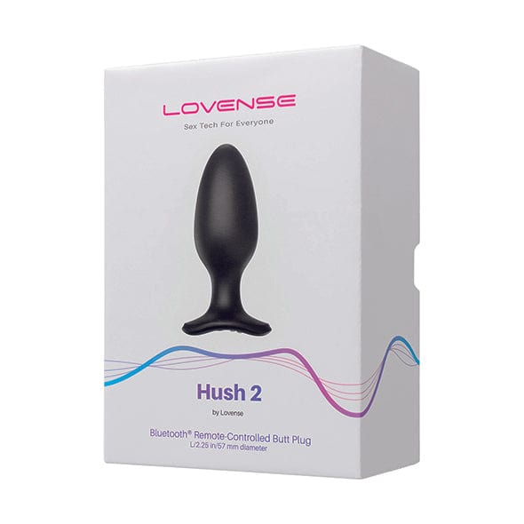 Lovense - Hush 2 App-Controlled Silicone Butt Plug 2.25" (Black) Anal Plug (Vibration) Rechargeable 728360599827 CherryAffairs