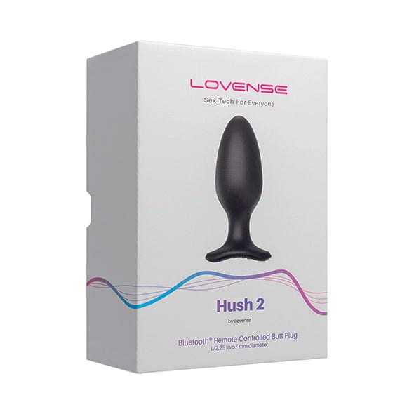 Lovense - Hush 2 App-Controlled Silicone Butt Plug 2.25" (Black) Anal Plug (Vibration) Rechargeable 728360599827 CherryAffairs