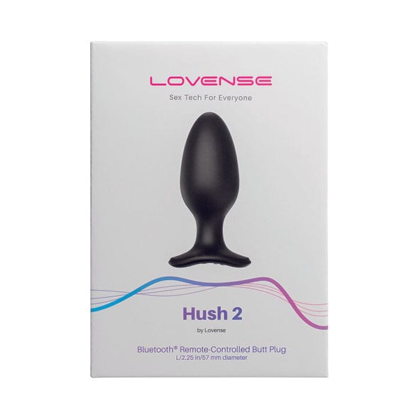 Lovense - Hush 2 App-Controlled Silicone Butt Plug 2.25" (Black) Anal Plug (Vibration) Rechargeable 728360599827 CherryAffairs