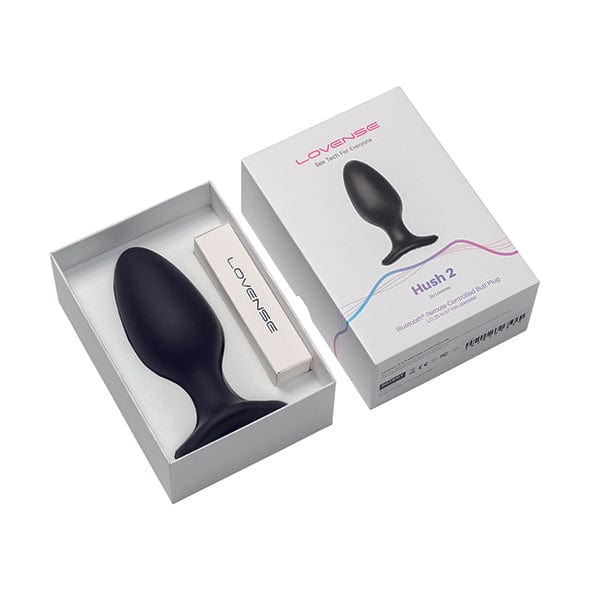 Lovense - Hush 2 App-Controlled Silicone Butt Plug 2.25" (Black) Anal Plug (Vibration) Rechargeable 728360599827 CherryAffairs
