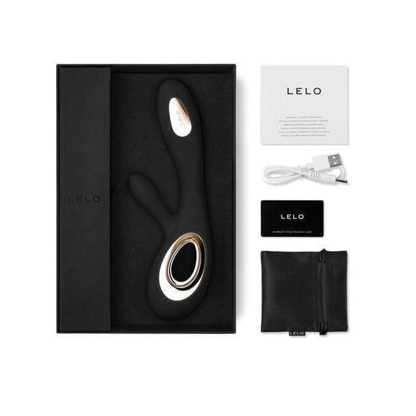 LELO - Soraya Wave Rabbit Vibrator (Black) Rabbit Dildo (Vibration) Rechargeable 7350075028151 CherryAffairs