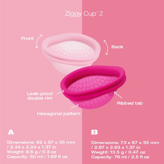 Intimina - Ziggy Cup 2 Size A Menstrual Cup (Pink) Menstrual Cup 626137325 CherryAffairs